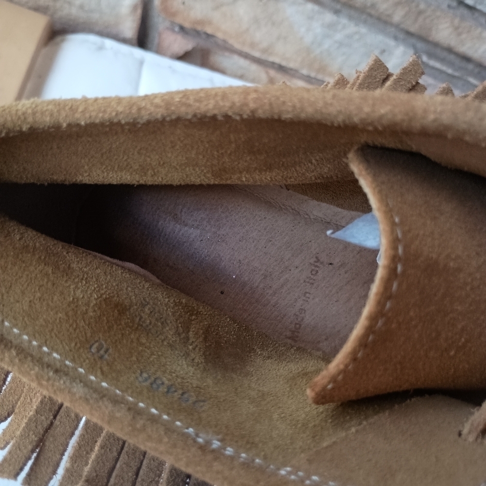 J Crew Made In Italy Brown Suede Ankle Boots with Fringe_10 - Picture 7 of 9